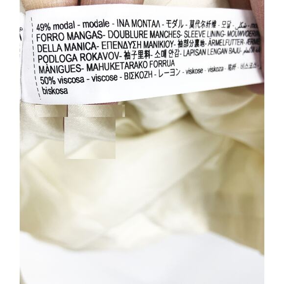 Massimo Dutti Limited Edition Double Breasted Beige Linen Blazer Size 8 NWT - Picture 8 of 14